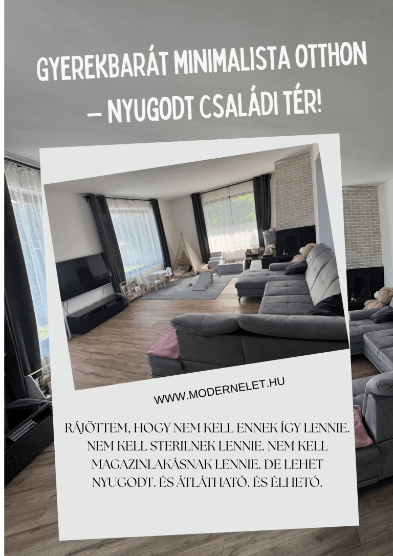 Gyerekbarát minimalista otthon – nyugodt családi tér